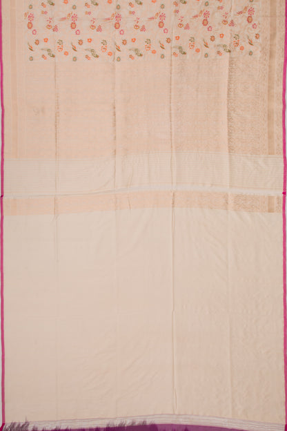 Banarasi Silk Jaal Cream Saree
