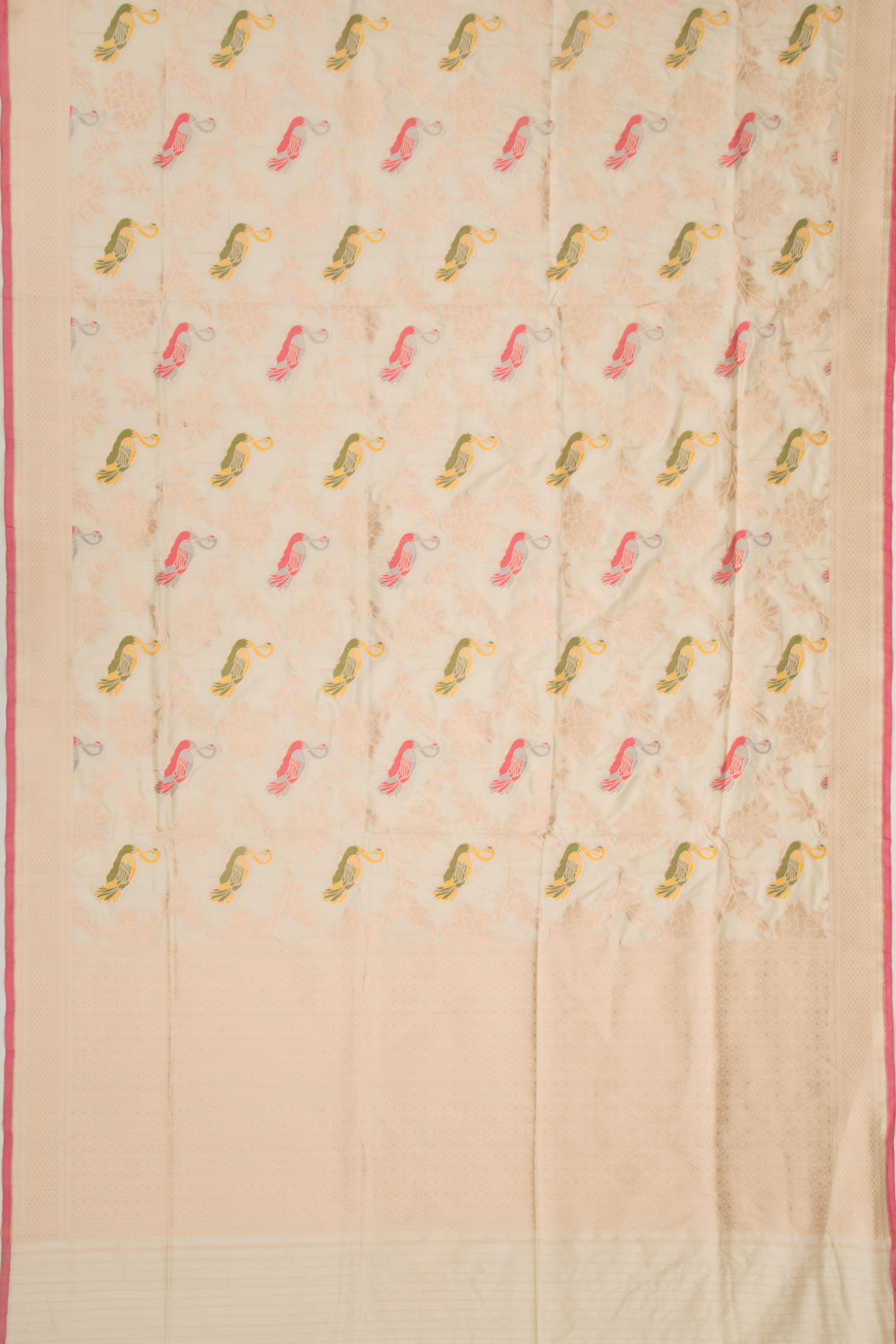 Banarasi Silk Jaal Cream Saree