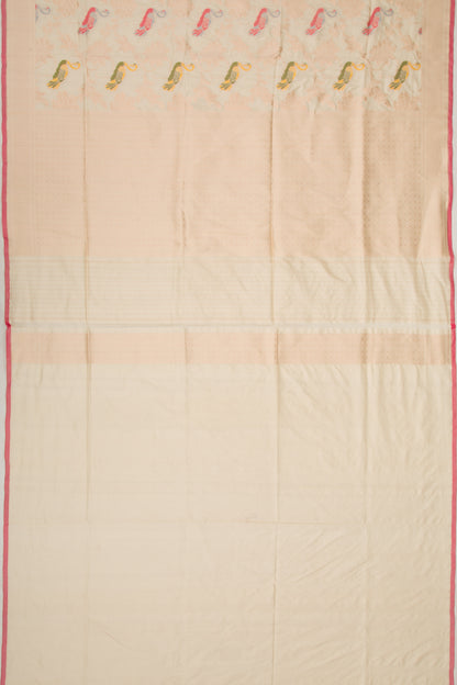 Banarasi Silk Jaal Cream Saree
