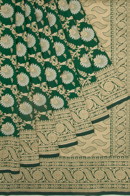 Banarasi Silk Jaal Green Saree