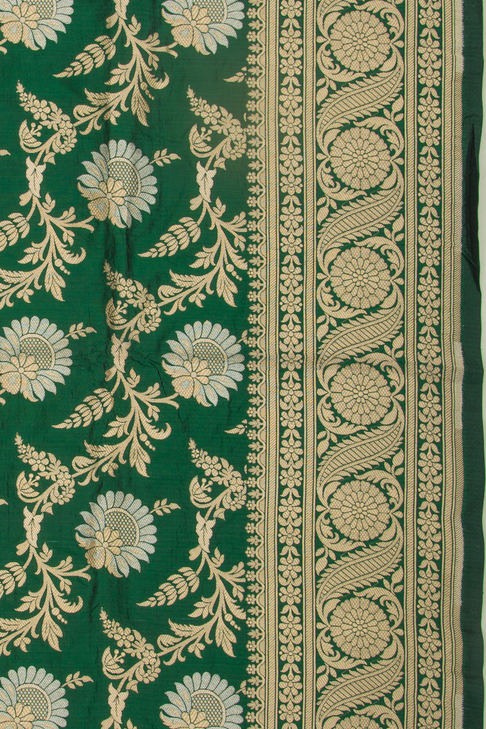 Banarasi Silk Jaal Green Saree