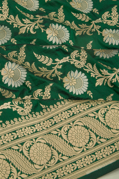 Banarasi Silk Jaal Green Saree