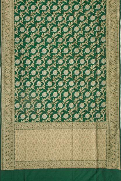 Banarasi Silk Jaal Green Saree