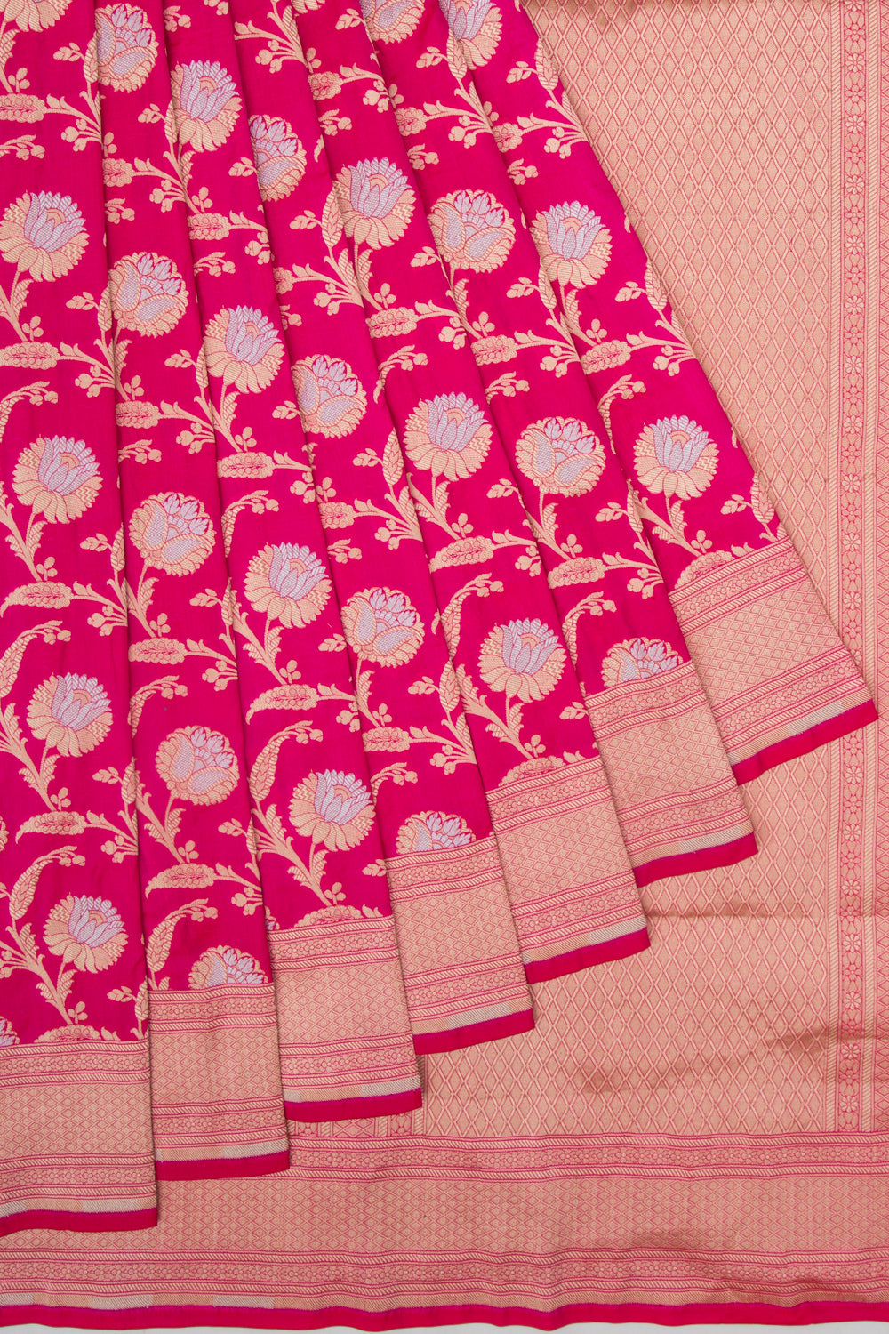 Banarasi Silk Jaal Pink Saree