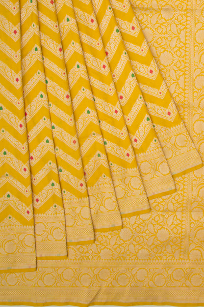 Banarasi Silk Jaal Yellow Saree