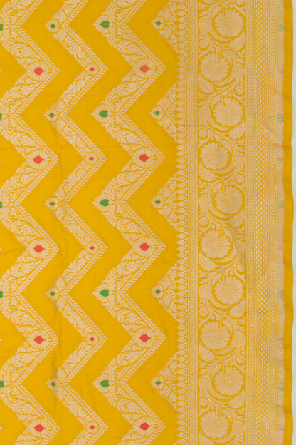 Banarasi Silk Jaal Yellow Saree