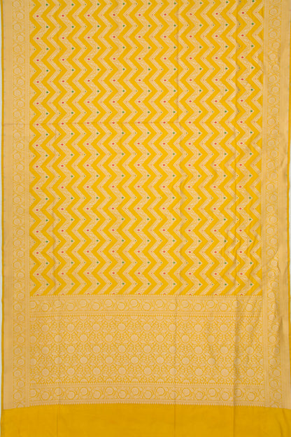 Banarasi Silk Jaal Yellow Saree