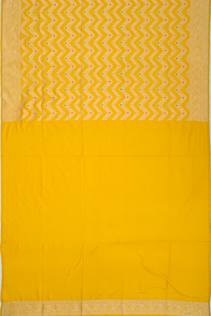 Banarasi Silk Jaal Yellow Saree