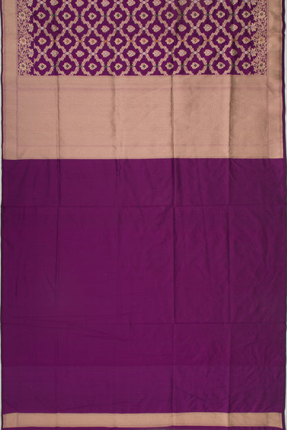 Banarasi Silk Jaal And Butta Purple Saree