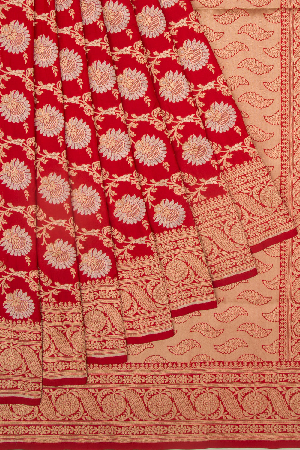 Banarasi Silk Jaal Red Saree