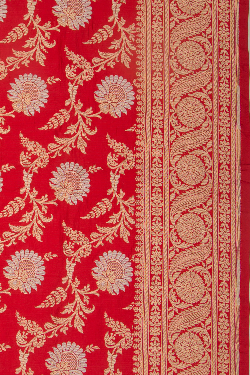 Banarasi Silk Jaal Red Saree
