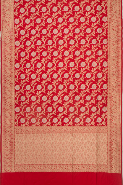 Banarasi Silk Jaal Red Saree