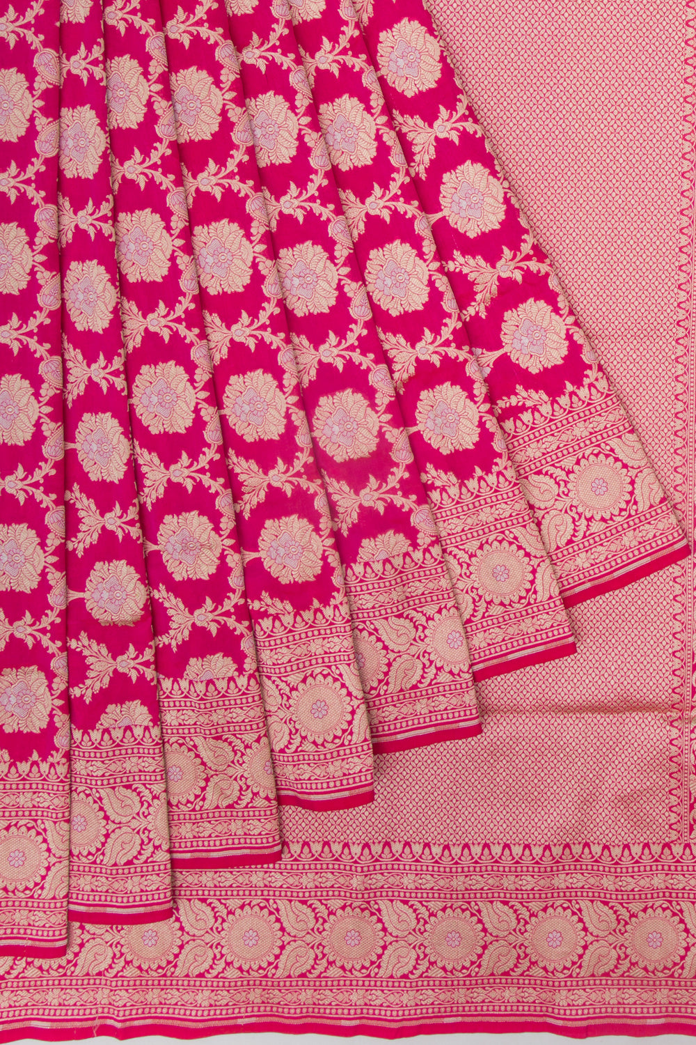 Banarasi Silk Jaal Pink Saree