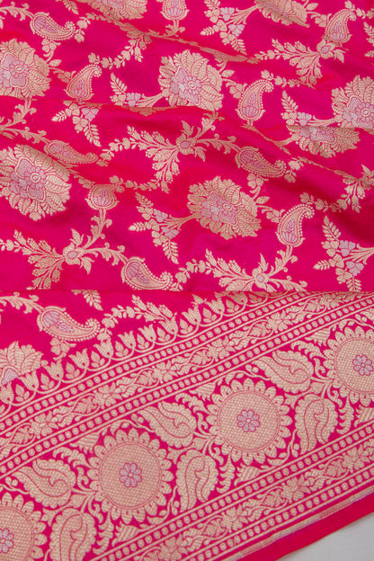 Banarasi Silk Jaal Pink Saree