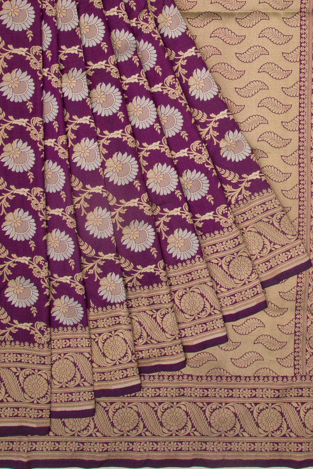 Banarasi Silk Jaal Purple Saree