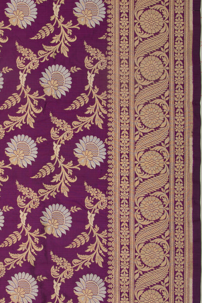 Banarasi Silk Jaal Purple Saree