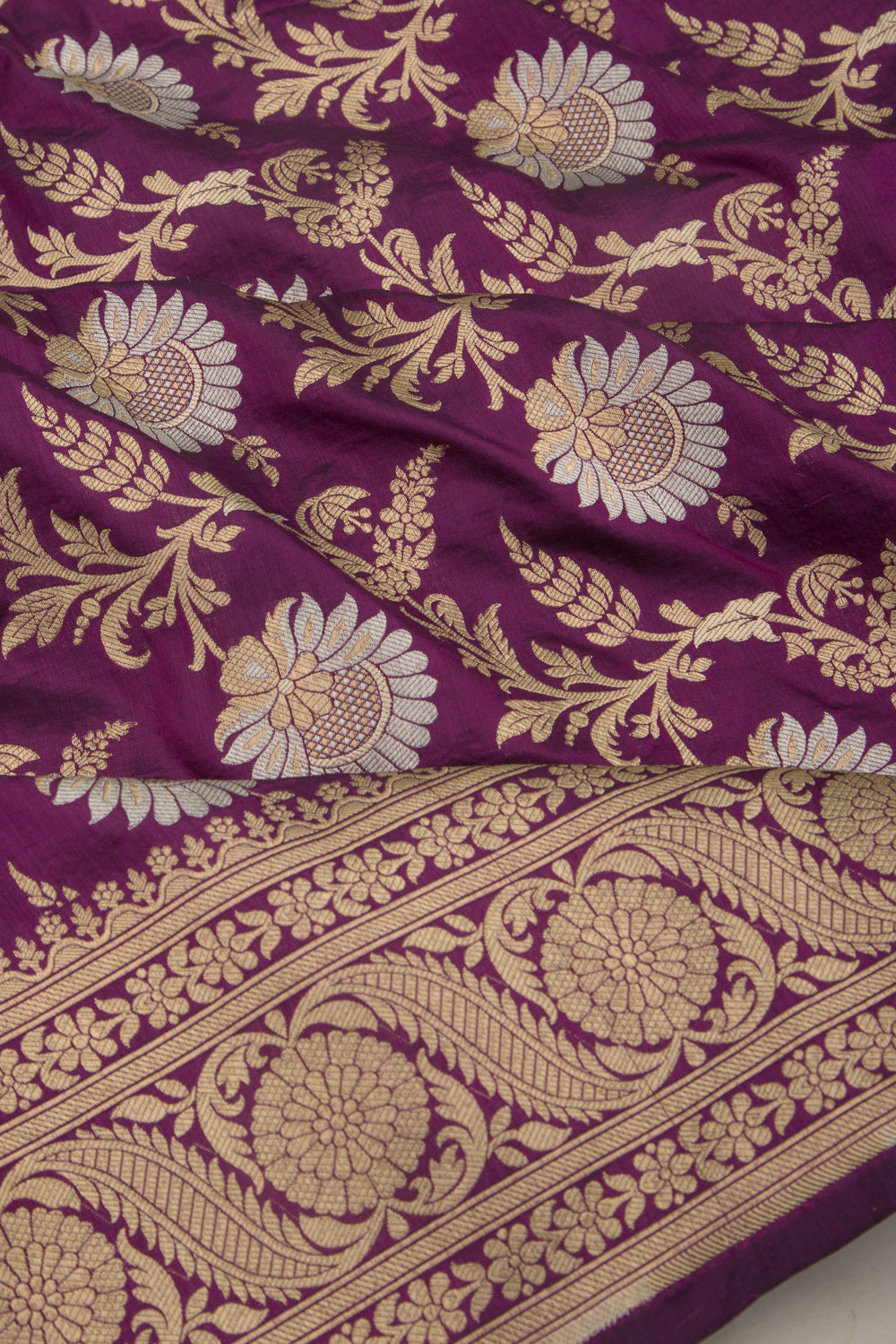 Banarasi Silk Jaal Purple Saree