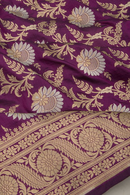 Banarasi Silk Jaal Purple Saree