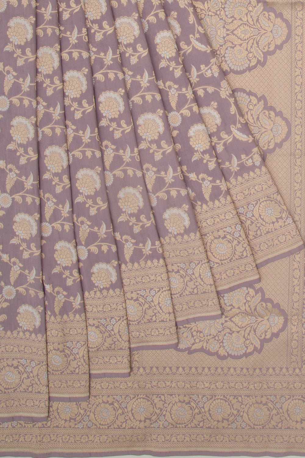 Banarasi Silk Jaal Lilac Saree