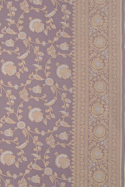 Banarasi Silk Jaal Lilac Saree
