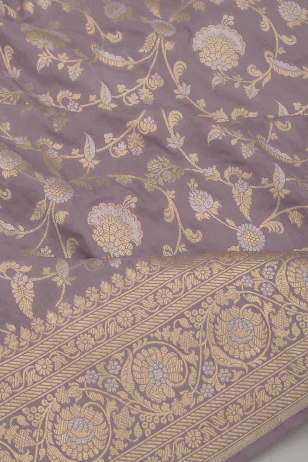 Banarasi Silk Jaal Lilac Saree