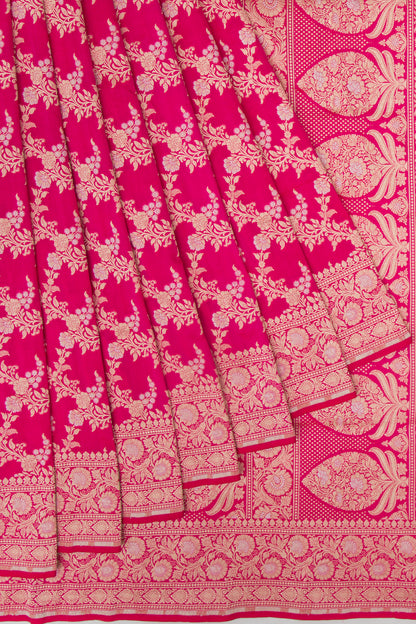Banarasi Silk Jaal Pink Saree