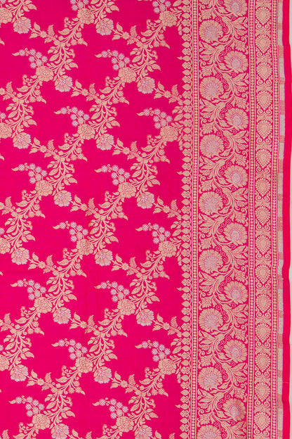 Banarasi Silk Jaal Pink Saree