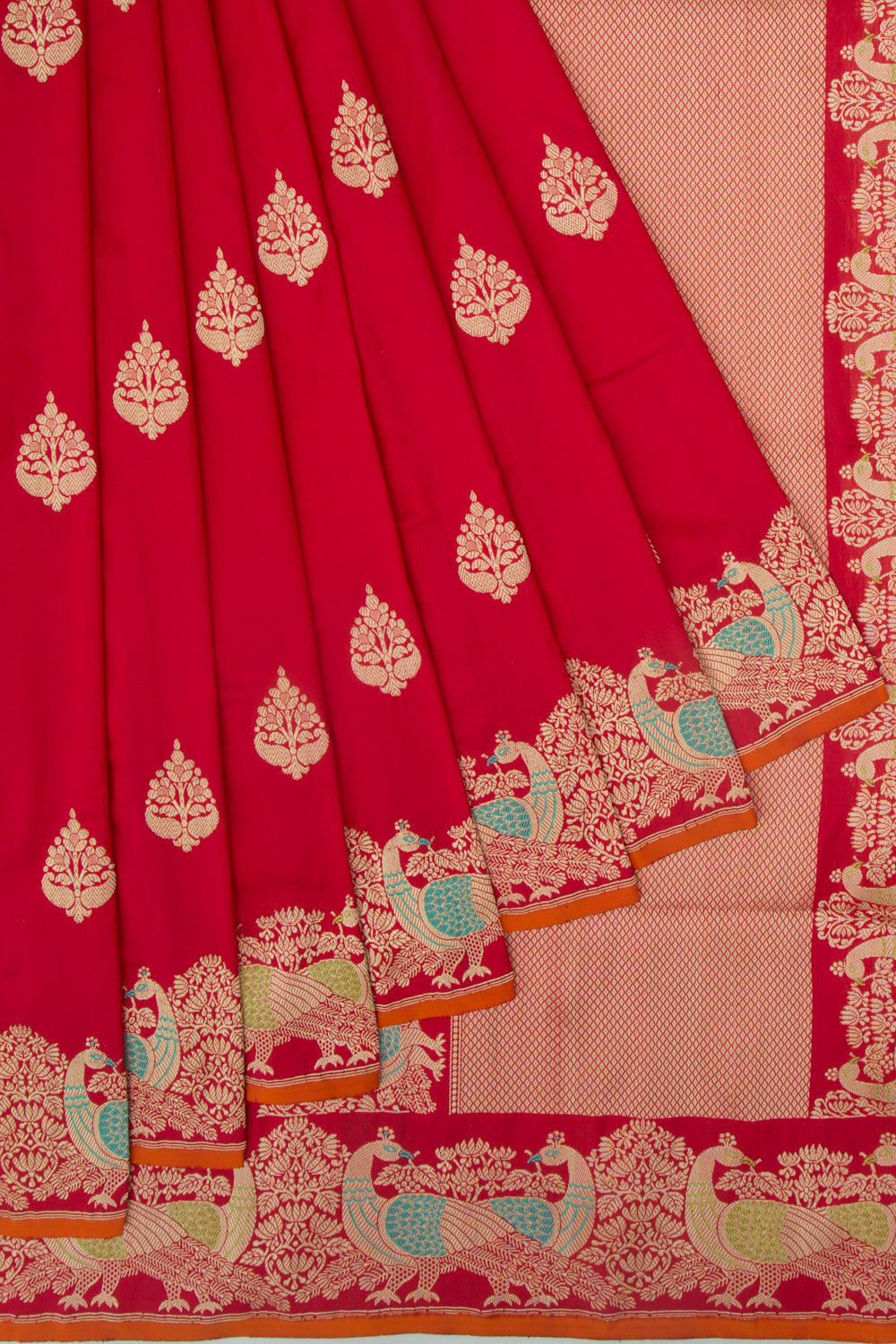 Banarasi Silk Butta Red Saree