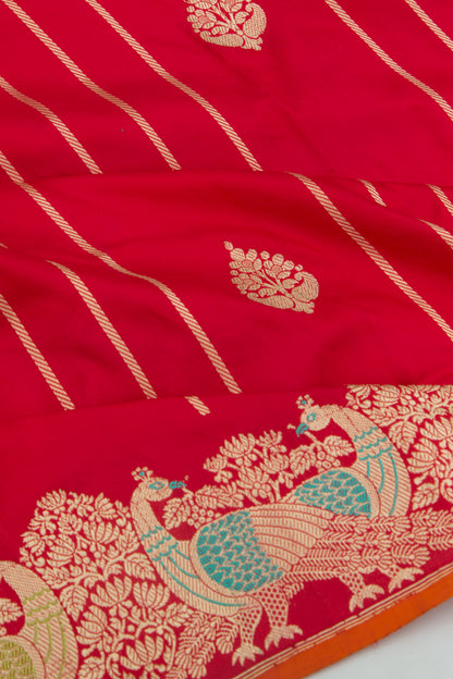Banarasi Silk Butta Red Saree