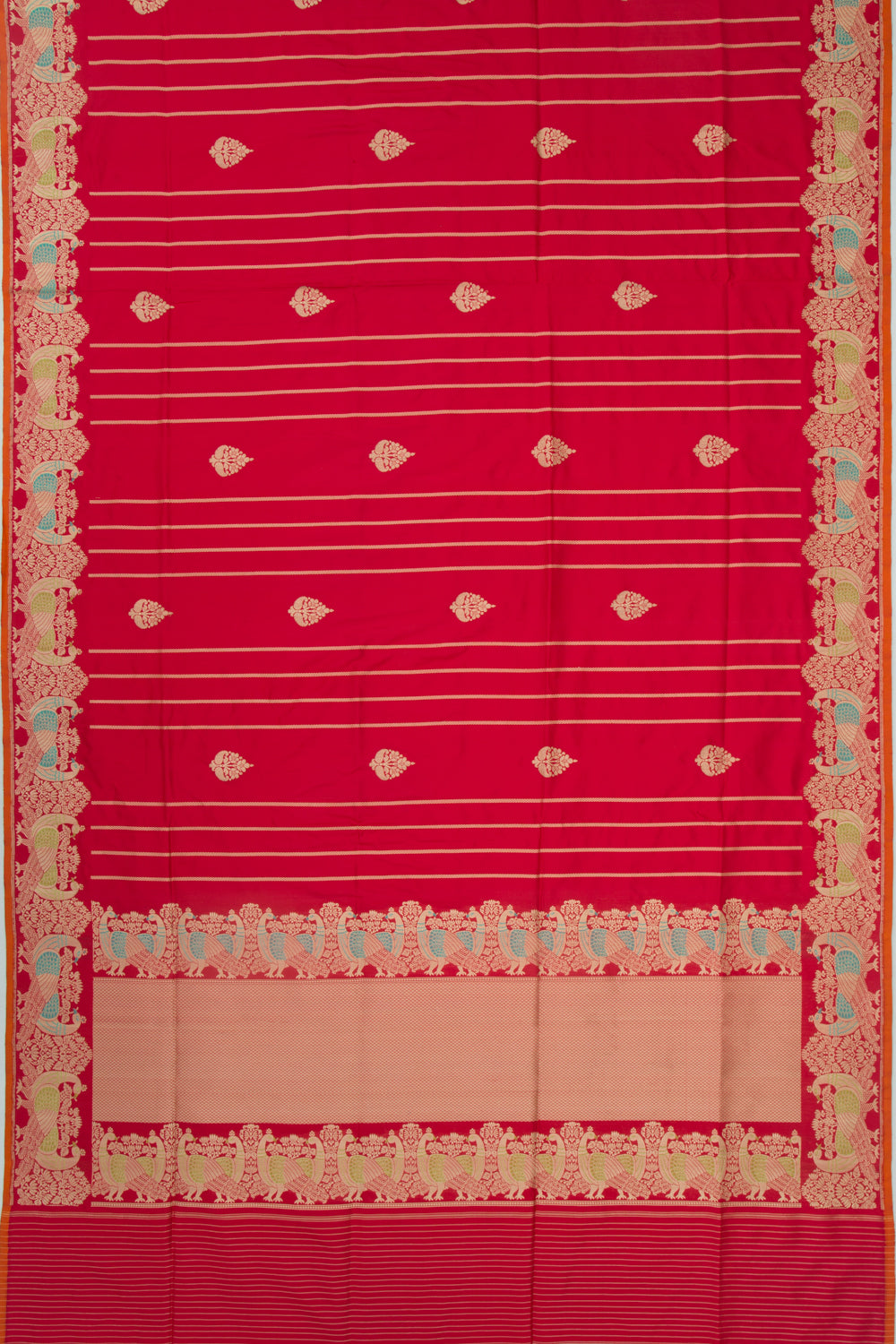 Banarasi Silk Butta Red Saree