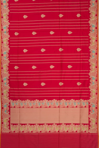 Banarasi Silk Butta Red Saree