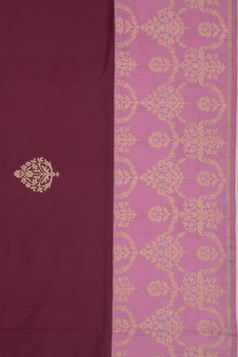 Banarasi Silk Kadwa Butta Burgundy Saree