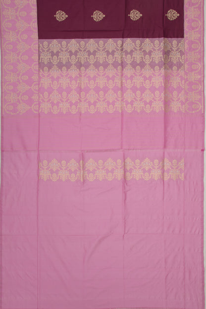 Banarasi Silk Kadwa Butta Burgundy Saree