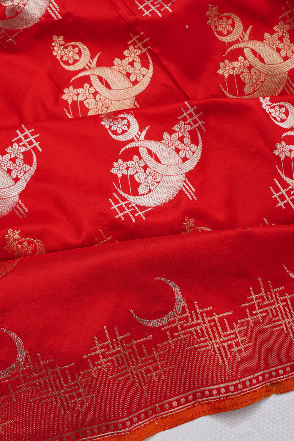 Banarasi Silk Butta Red Saree