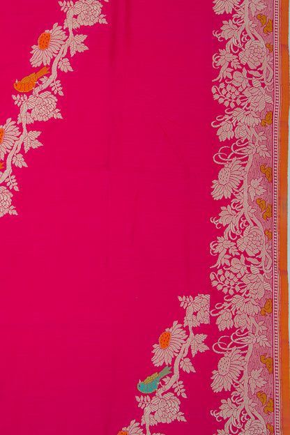 Banarasi Silk Kadwa Jaal Pink Saree