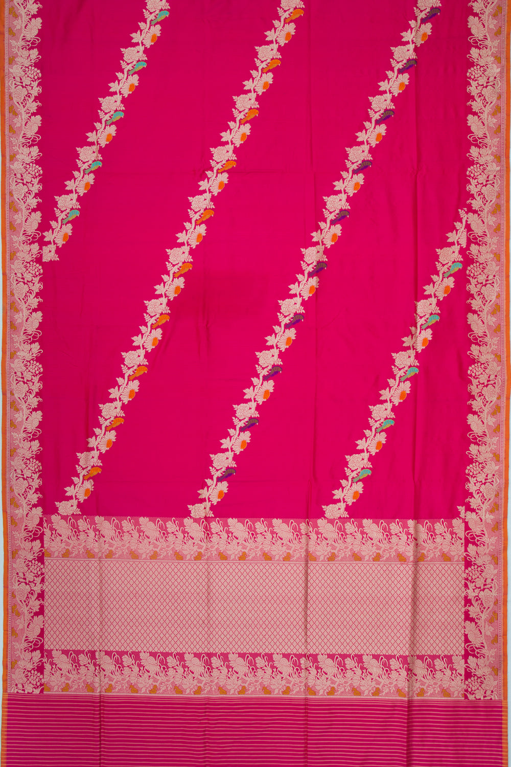 Banarasi Silk Kadwa Jaal Pink Saree