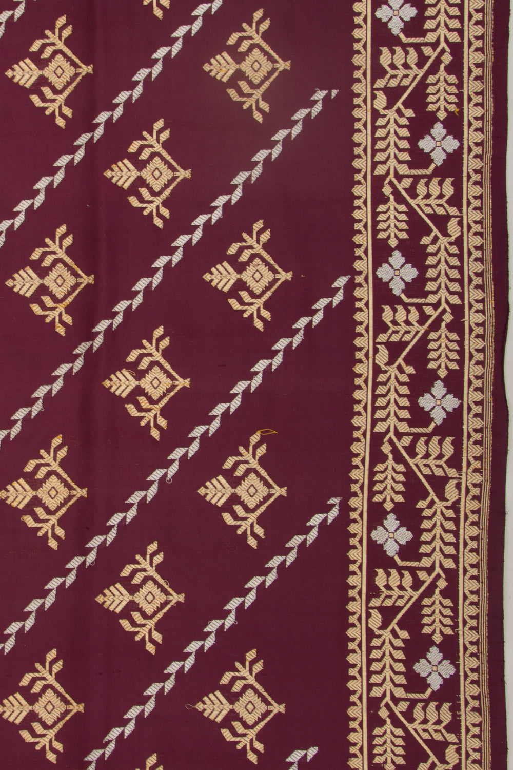 Banarasi Silk Lines And Butta Brown Saree