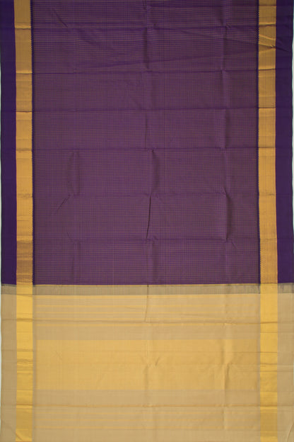 Kanchipuram Silk Checks Violet Saree