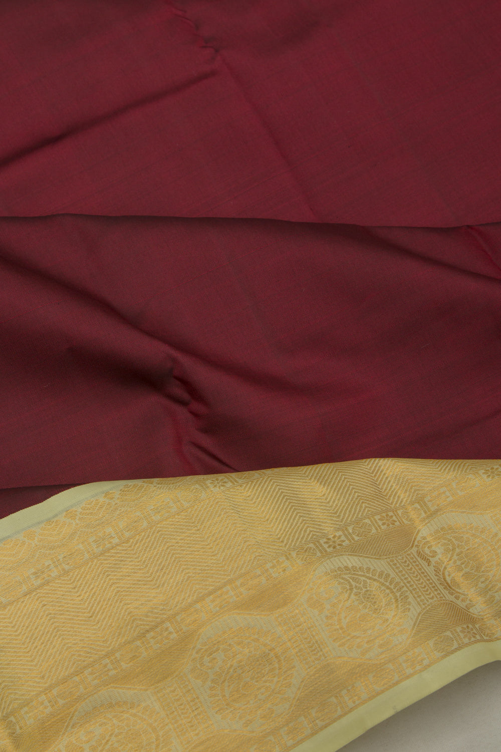 Kanchipuram Silk Plain Maroon Saree