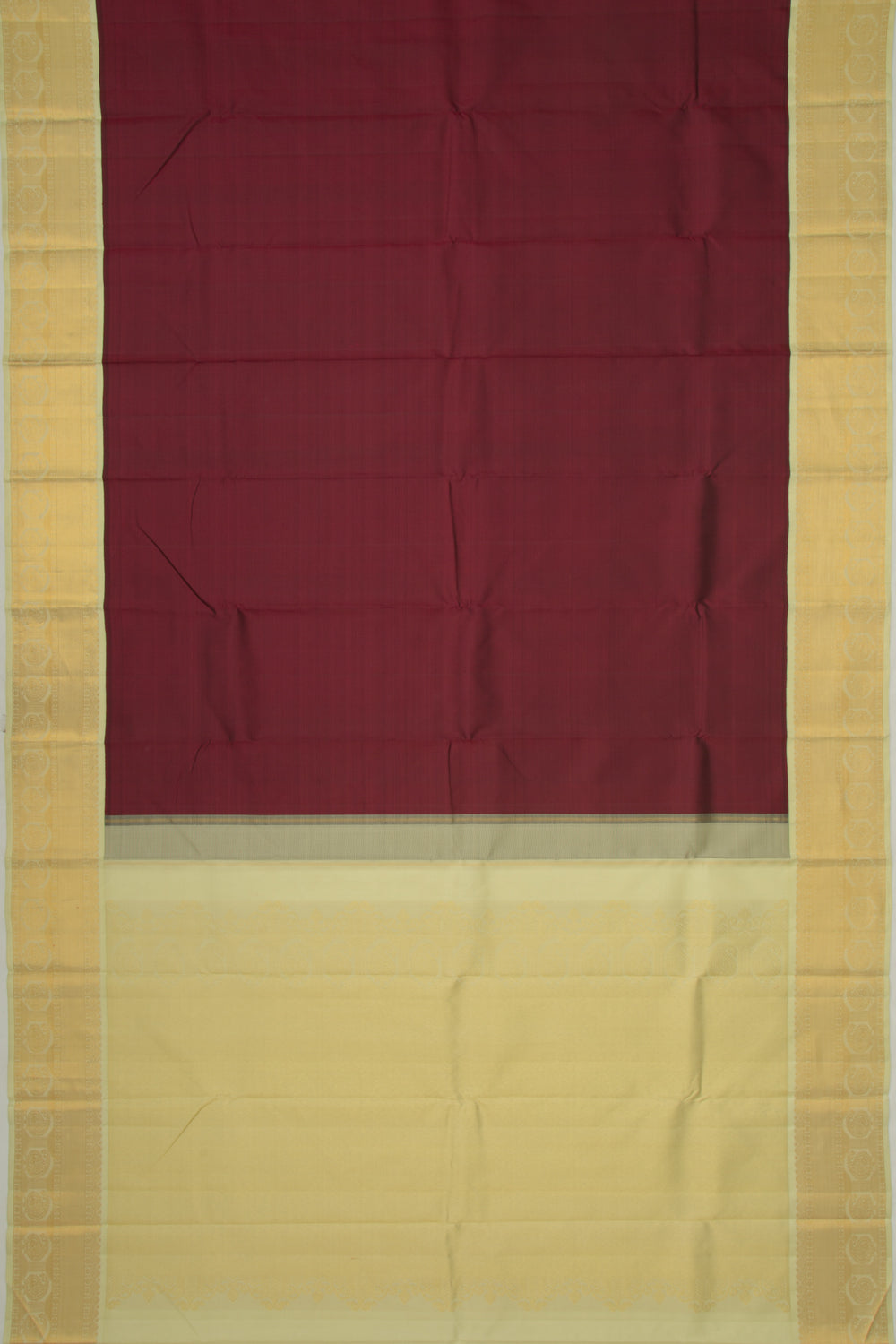 Kanchipuram Silk Plain Maroon Saree