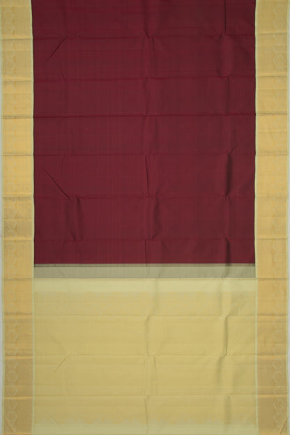 Kanchipuram Silk Plain Maroon Saree