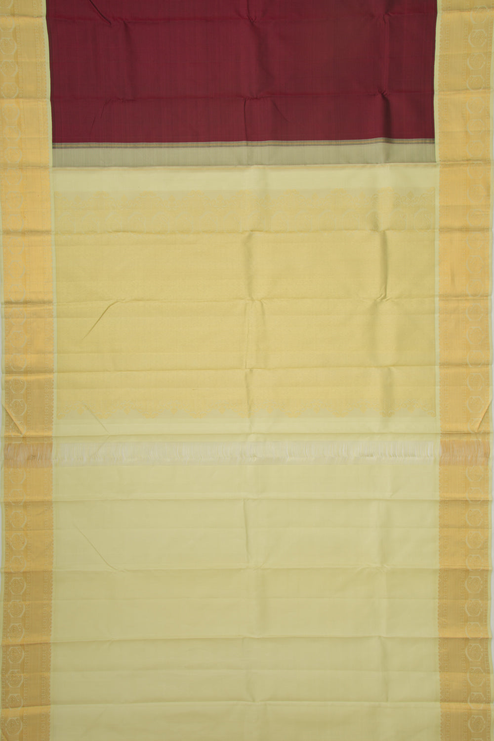 Kanchipuram Silk Plain Maroon Saree