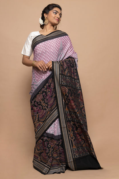 Sambalpuri Silk Ikat Lavender Saree