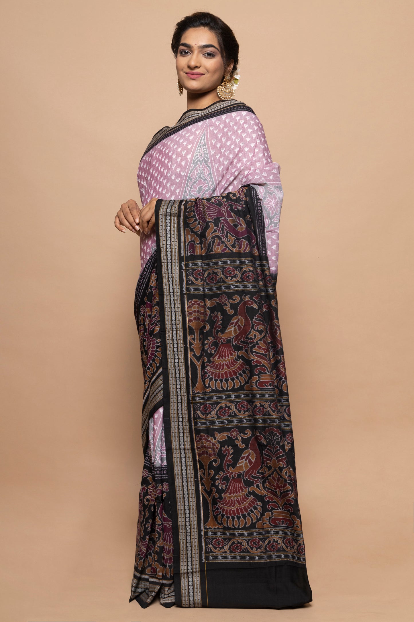 Sambalpuri Silk Ikat Lavender Saree