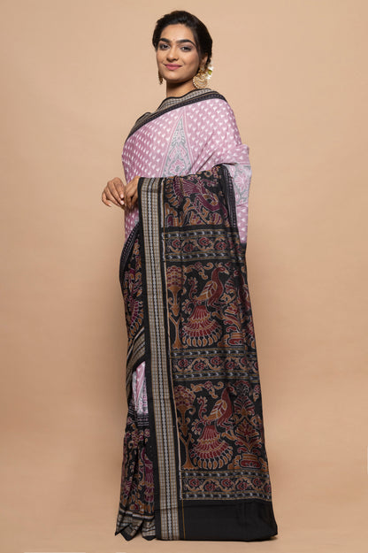 Sambalpuri Silk Ikat Lavender Saree