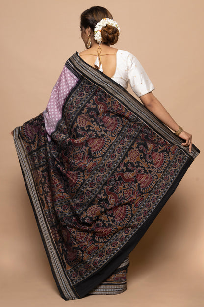 Sambalpuri Silk Ikat Lavender Saree