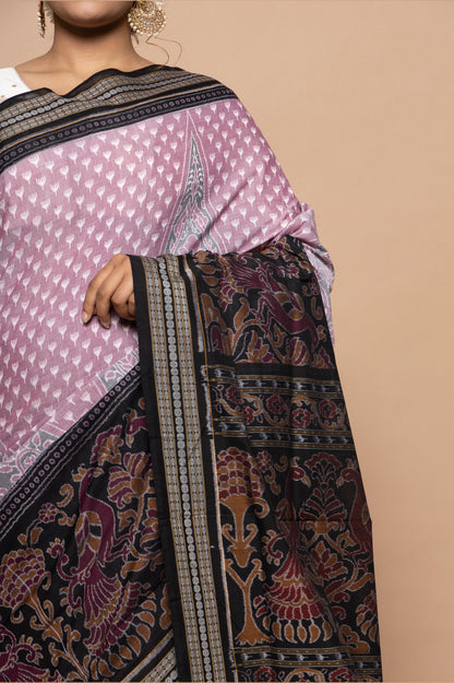 Sambalpuri Silk Ikat Lavender Saree