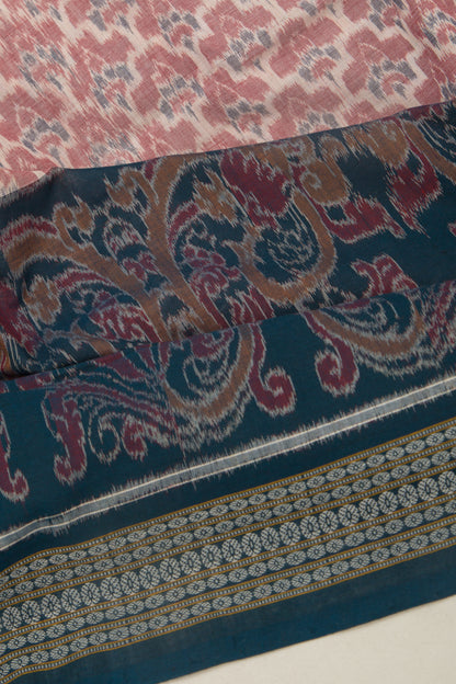 Sambalpuri Cotton Ikat Pastel Pink Saree