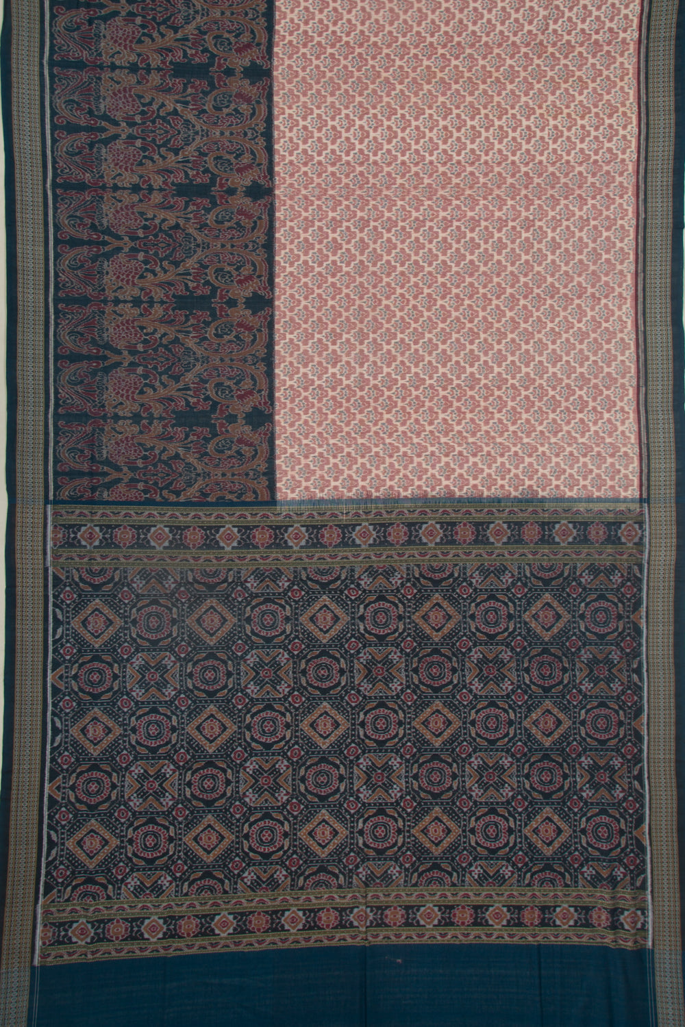 Sambalpuri Cotton Ikat Pastel Pink Saree
