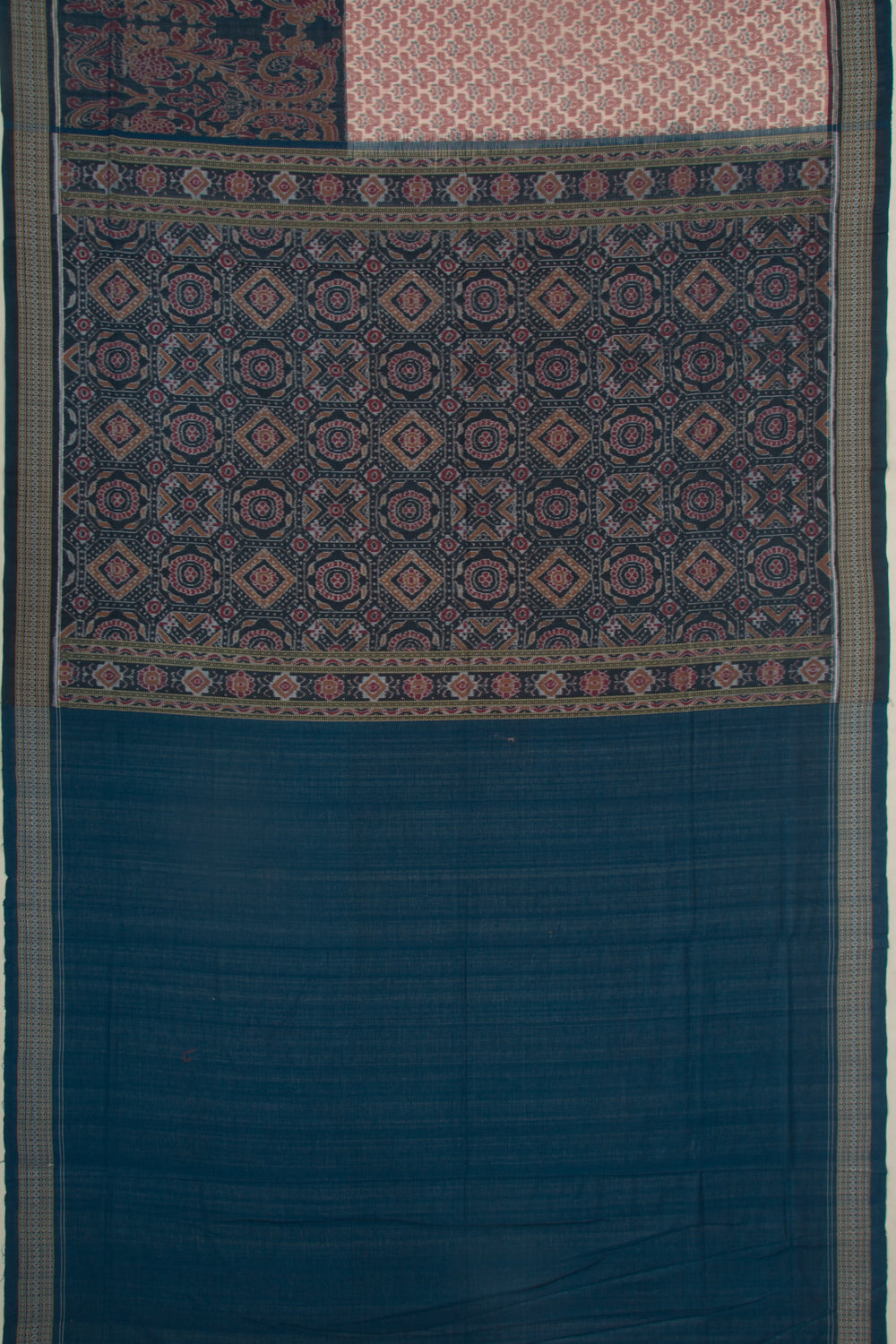 Sambalpuri Cotton Ikat Pastel Pink Saree